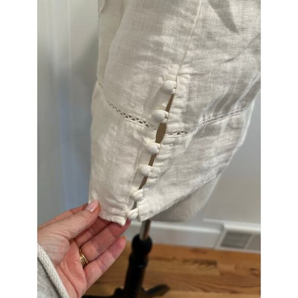 Faherty Linen Blouse Size S - Picture 6 of 6